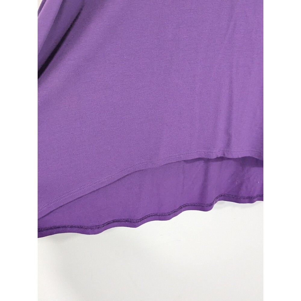 Eileen Fisher Tunic Women Purple Asymmetrical Hem Long Sleeve Viscose Sz 2X - Picture 5 of 7